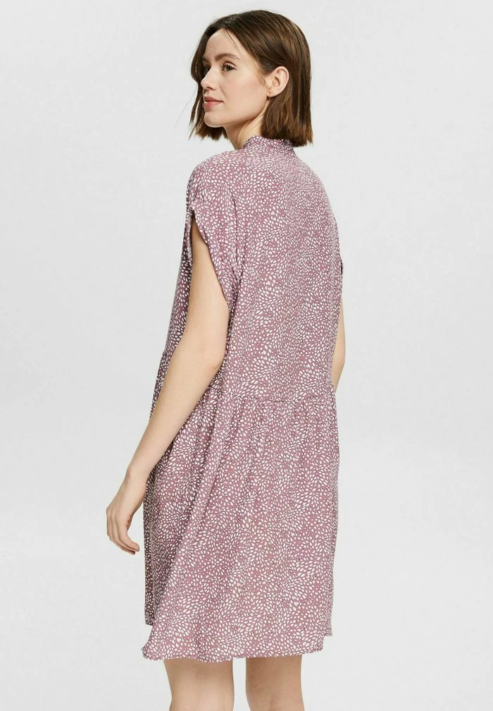 Esprit GEMUSTERTES MINI MIT KNOPFLEISTE - Shirt Dress - Mauve - Image 3