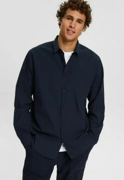 Esprit AUS SEERSUCKER - Shirt - Navy
