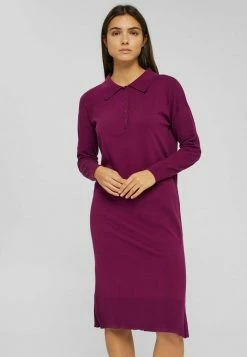 Esprit FLAT - Jumper Dress - Plum Red
