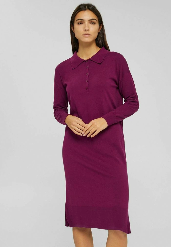 Esprit FLAT - Jumper Dress - Plum Red