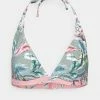 Esprit MALIBU BEACH PADDED HALTERNECK PRINT MIX - Bikini Top - Light Khaki