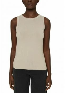 Esprit GERIPPTES AUS LENZING™ ECOVERO™ - Top - Light Taupe