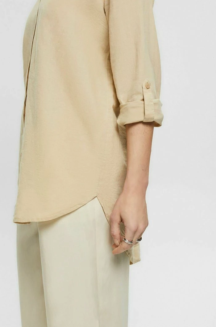 Esprit Button-down Blouse - Sand - Image 4