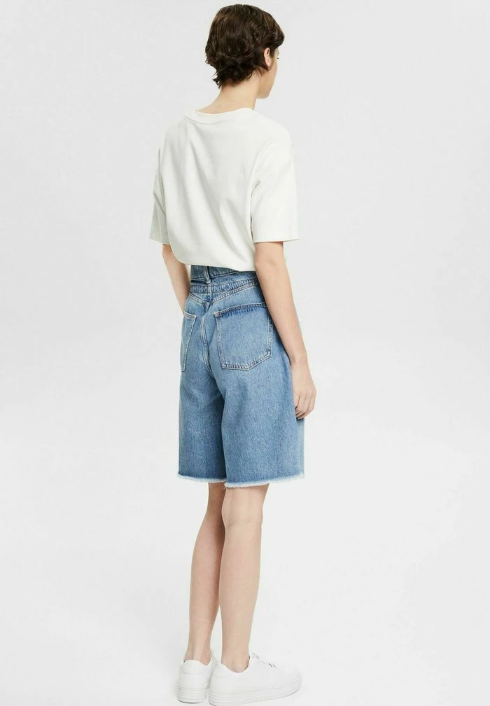 Esprit MIT KORDELZUG - Denim Shorts - Blue Medium Washed - Image 4