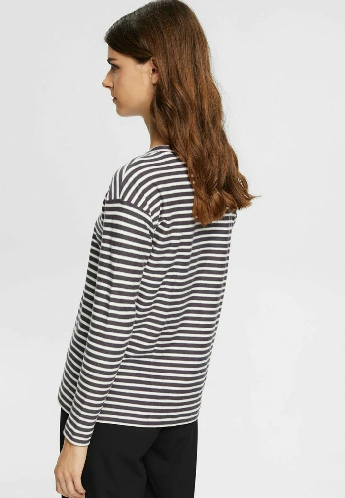 Esprit MIT STREIFEN - Long Sleeved Top - Anthracite - Image 3