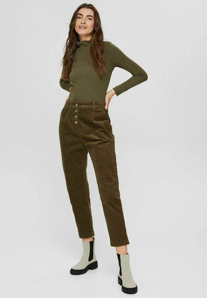 Esprit Trousers - Dark Khaki - Image 7