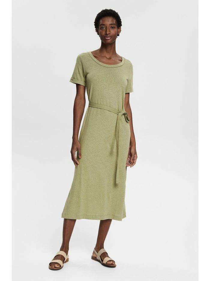 Esprit HENLEY DRESS - Jersey Dress - Light Khaki