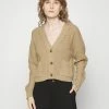 Esprit V NECK CARDIGAN - Cardigan - Sand