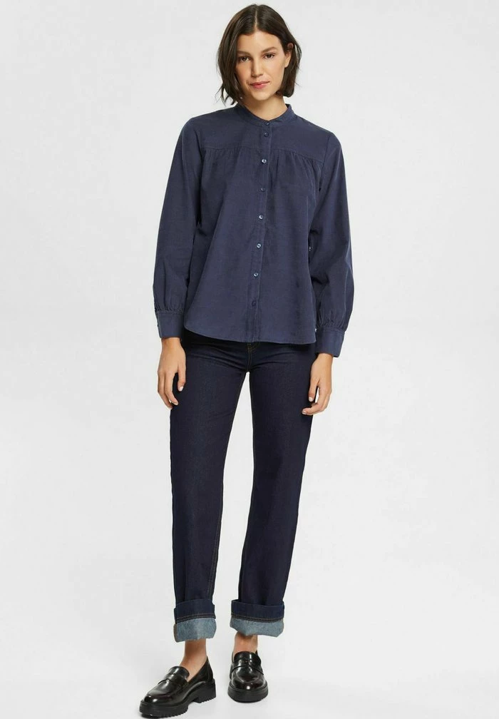 Esprit Button-down Blouse - Navy - Image 2