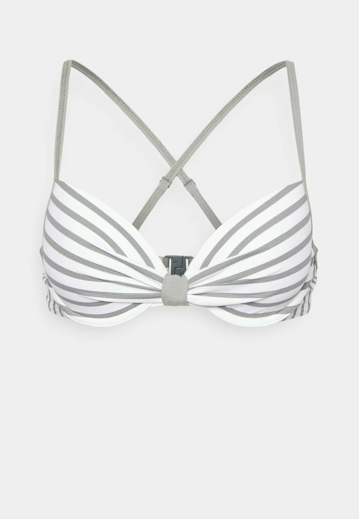 Esprit HAMPTONS BEACH PAR PADDED BRA STRIPE - Bikini Top - Light Khaki