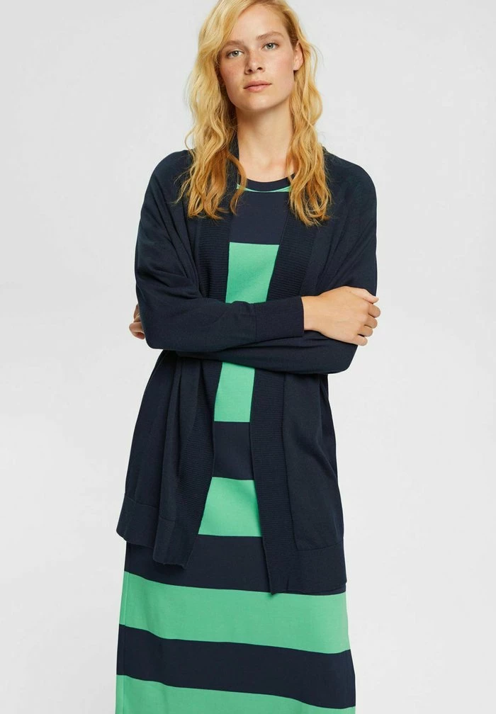Esprit OPEN CARDIGAN - Cardigan - Navy