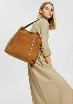 Esprit MIT ZIPPER FACH - Handbag - Rust Brown