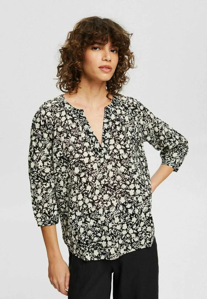 Esprit GEMUSTERTE MIT 3/4 ÄRMELN - Blouse - Black
