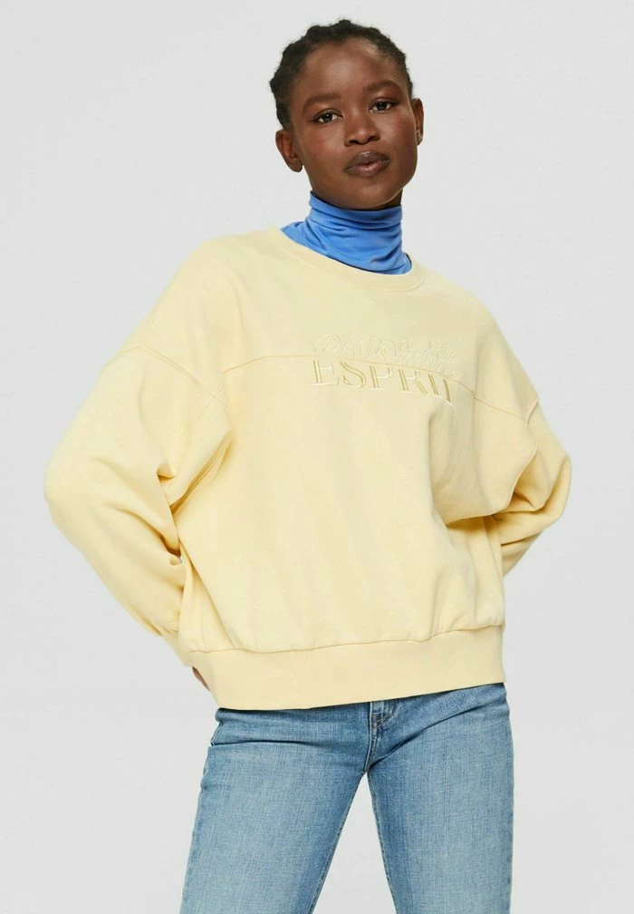 Esprit BESTICKTES - Sweatshirt - Pastel Yellow