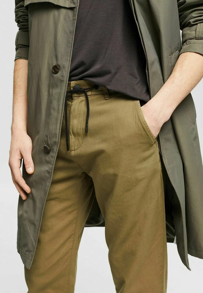 Esprit MIT KORDELZUGBUND - Trousers - Dark Khaki - Image 4