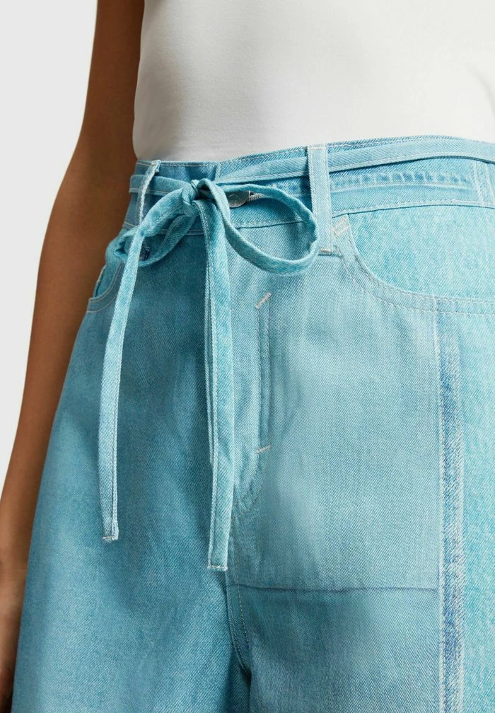 Esprit MIT ALLOVER DENIM PRINT - Denim Shorts - Blue Medium Washed New - Image 4