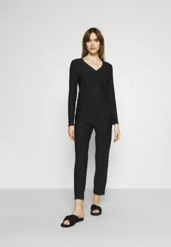 Esprit SOFT STRIPES LONGSLEEVE LONG PANTS - Pyjamas - Black