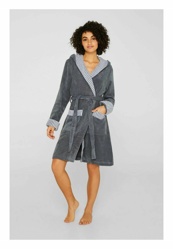 Esprit MIT STREIFEN - Dressing Gown - Grey Steel - Image 2
