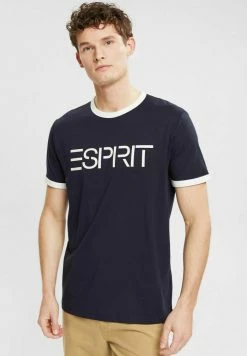 Esprit SLIM FIT - Print T-shirt - Navy