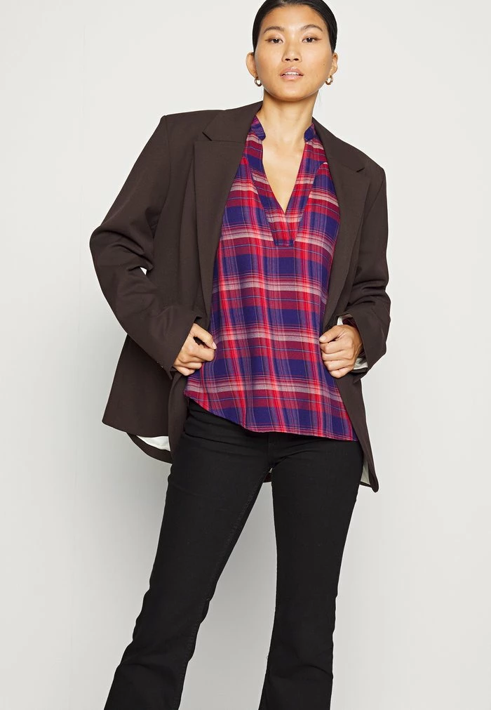 Esprit CHECK BLOUSE - Blouse - Navy - Image 4