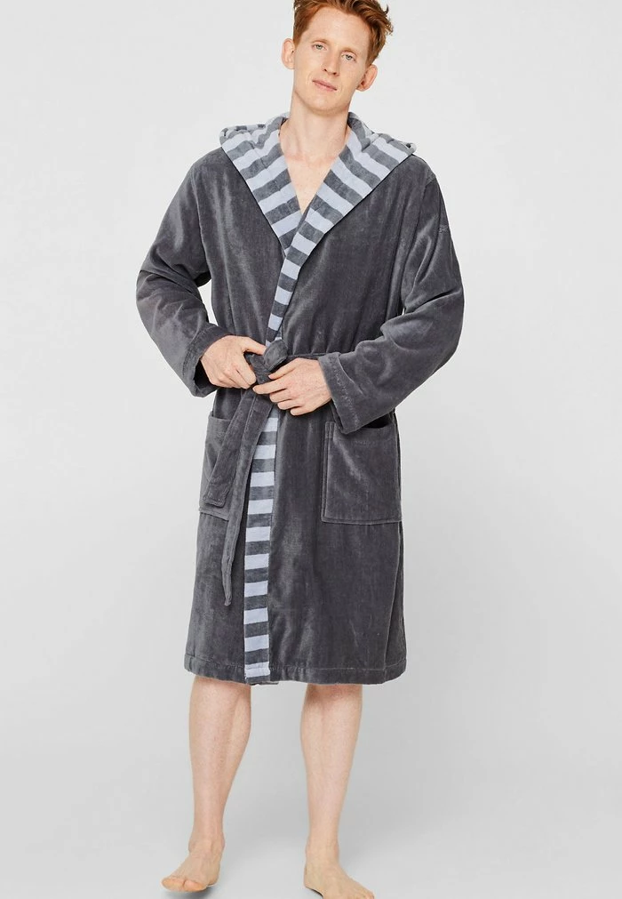 Esprit MIT STREIFEN - Dressing Gown - Grey Steel - Image 2