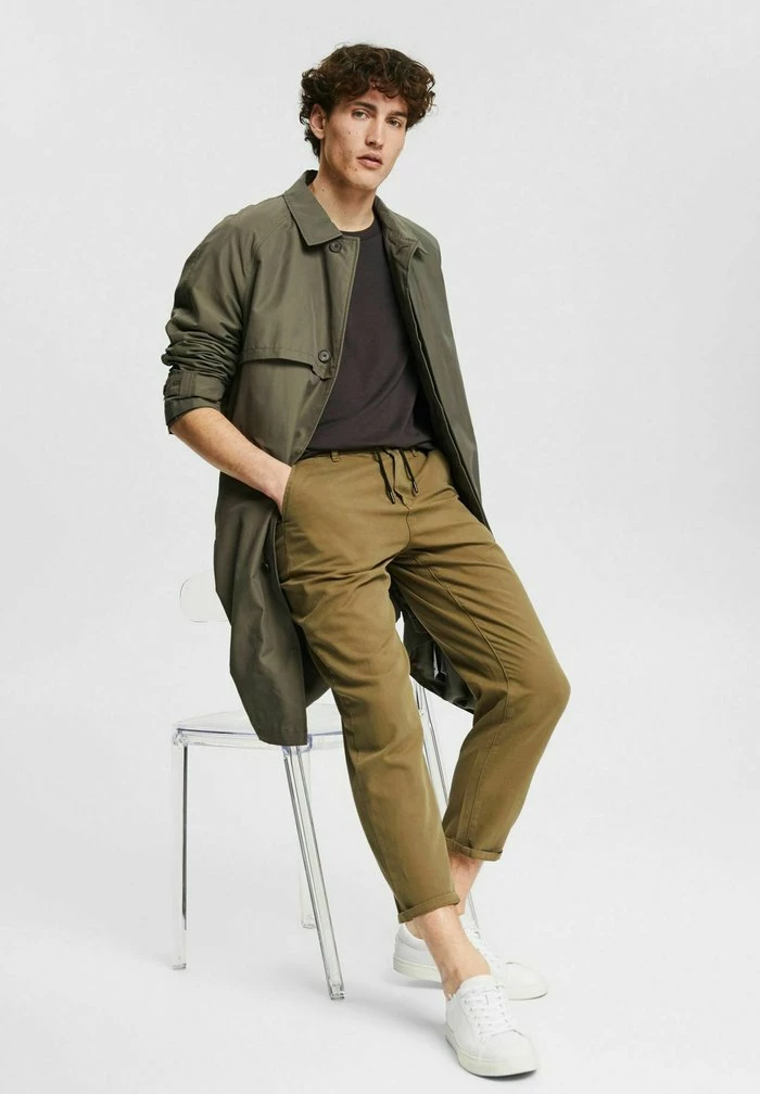 Esprit MIT KORDELZUGBUND - Trousers - Dark Khaki - Image 8