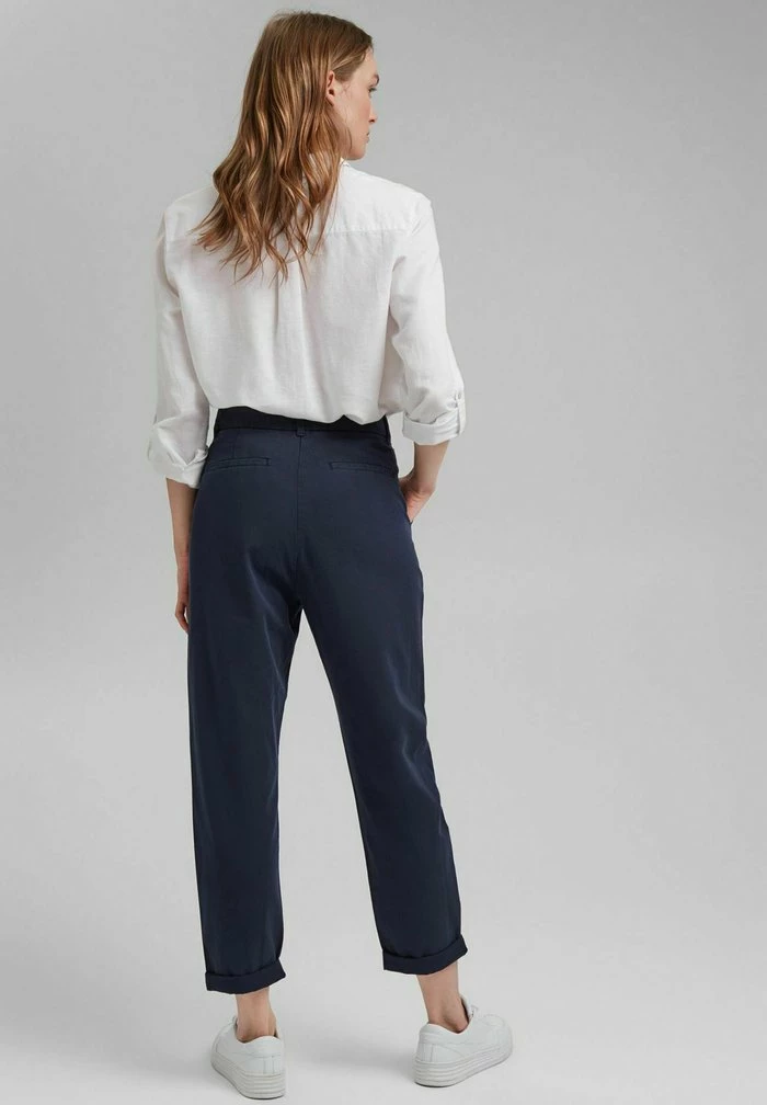 Esprit WITH HIGH RISE WAIST - Chinos - Navy - Image 3
