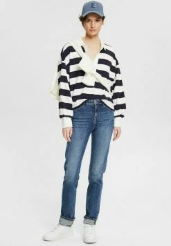 Esprit MIT DESTROYED-EFFEKTEN - Slim Fit Jeans - Blue Medium Washed