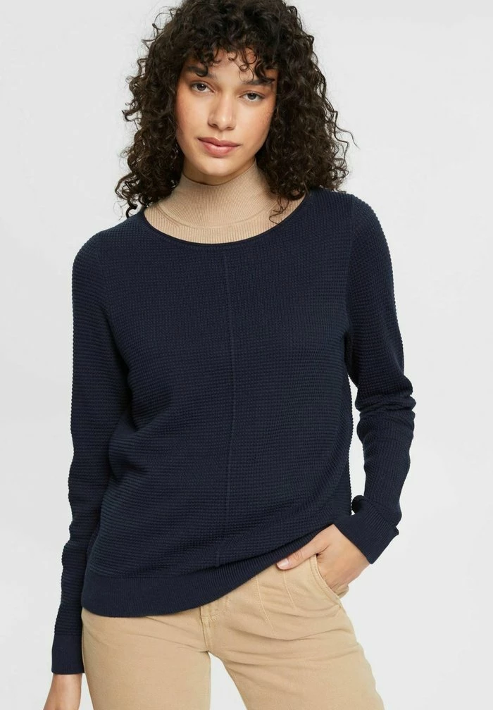 Esprit BASIC RUNDHALS - Jumper - Navy