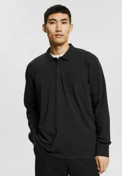Esprit LONG SLEEVE - Polo Shirt - Black