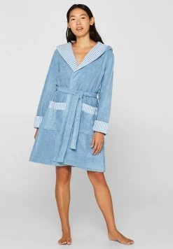 Esprit MIT STREIFEN - Dressing Gown - Sky Blue