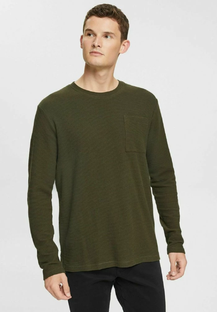 Esprit REGULAR FIT - Long Sleeved Top - Dark Khaki