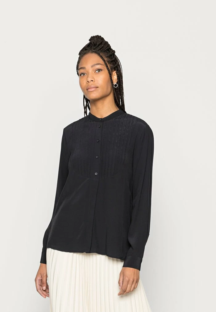 Esprit MAROC BLOUSE - Button-down Blouse - Black