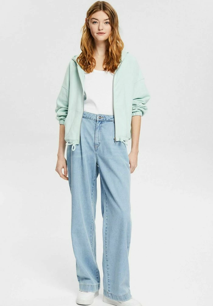 Esprit Zip-up Sweatshirt - Dusty Green - Image 2