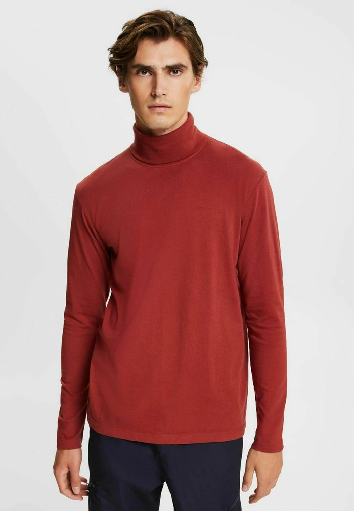 Esprit SOFT ROLL - Long Sleeved Top - Terracotta New