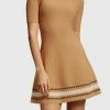 Esprit NAHTLOSES MIT HERRINGBONE- - Jumper Dress - Camel