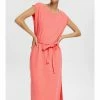 Esprit PIMA DRESS - Jersey Dress - Coral Red