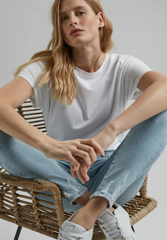 Esprit MIT ORGANIC COTTON - Slim Fit Jeans - Blue Bleached - Image 4