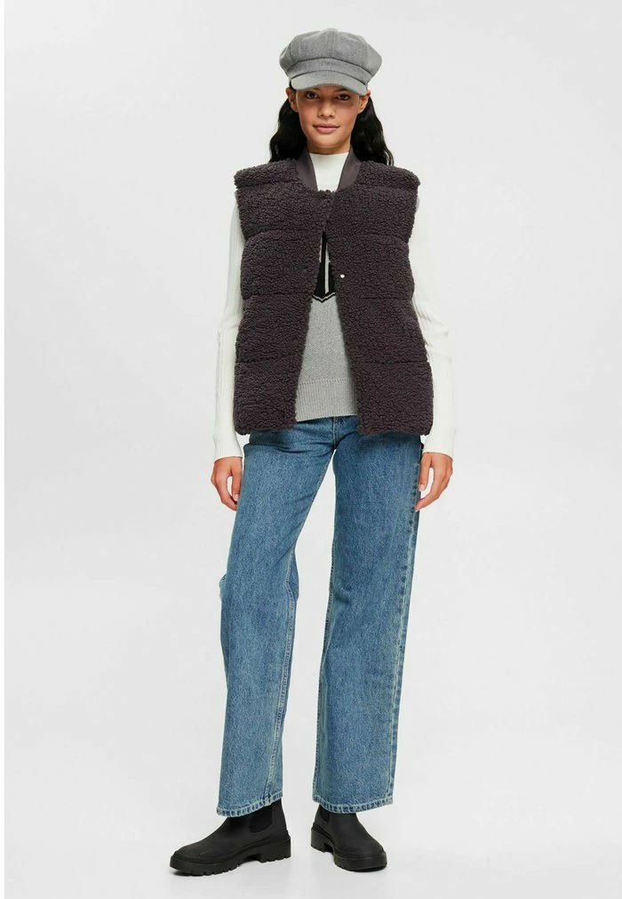 Esprit WOVEN - Waistcoat - Anthracite - Image 2