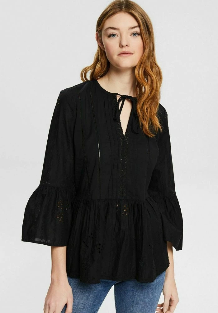 Esprit MIT LOCHSPITZE - Blouse - Black