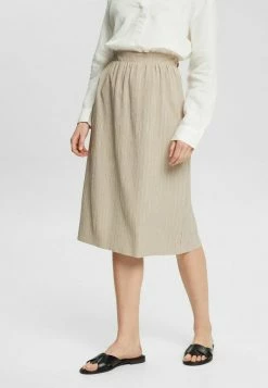 Esprit VACA SKIRT - Pleated Skirt - Light Taupe