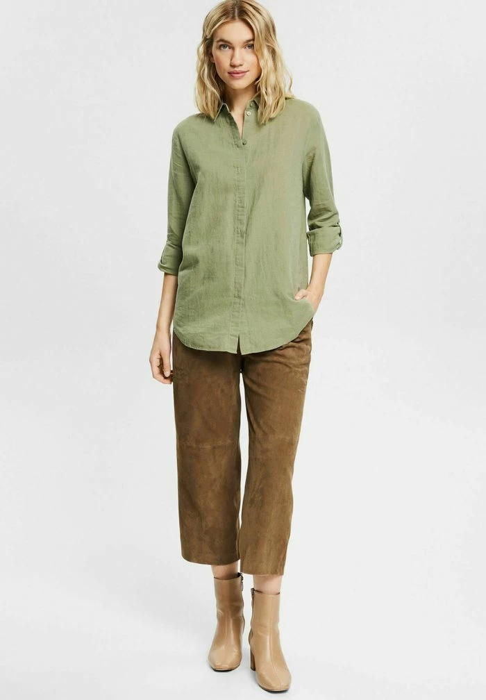 Esprit Button-down Blouse - Light Khaki - Image 2