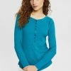 Esprit MIT HENLEY-AUSSCHNITT - Long Sleeved Top - Teal Blue