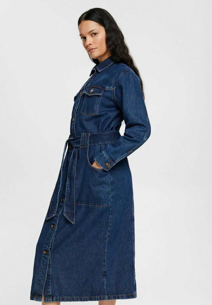 ESPRIT DRESSES DENIM - Denim Dress - Blue Dark Wash