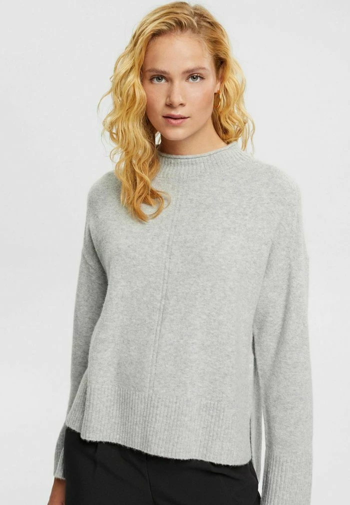 Esprit MIT STEHKRAGEN - Jumper - Light Grey