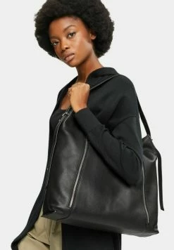 Esprit MIT ZIPPER-FÄCHERN - Handbag - Black