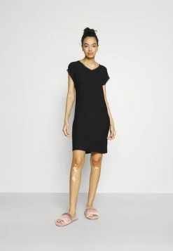 Esprit SOFT STRIPES NIGHTSHIRT SHORTSLEEVE V NECK - Nightie - Black