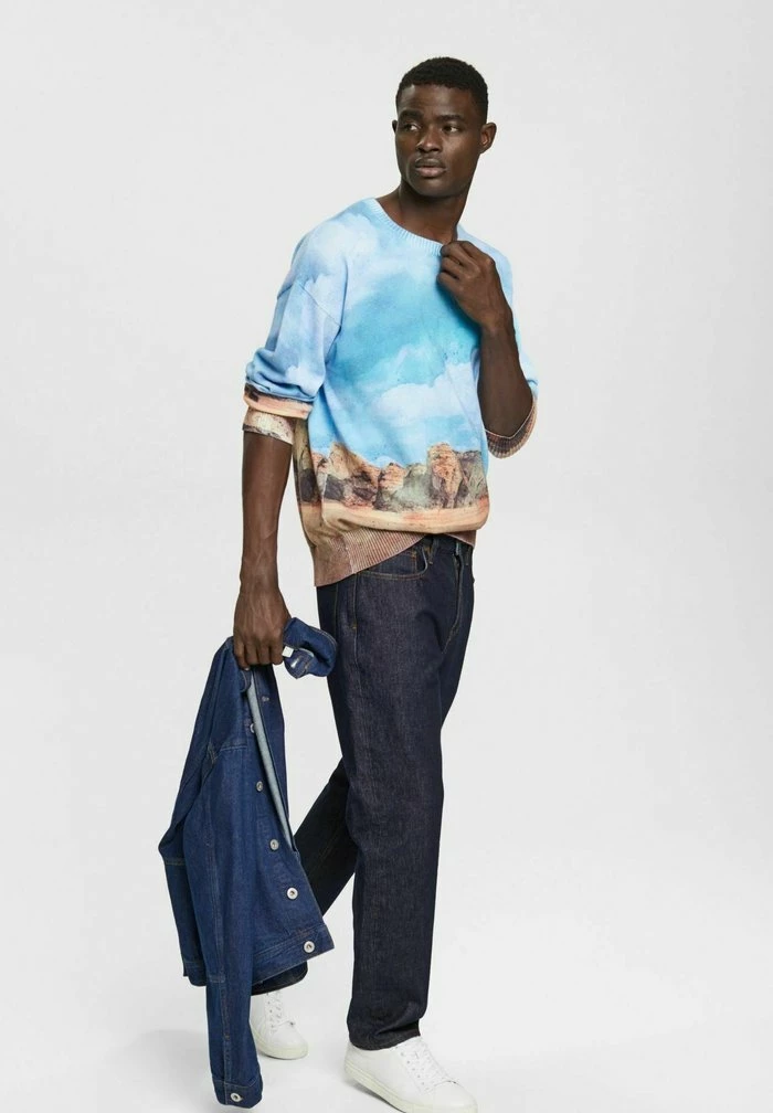 Esprit MIT DIGITALEM ALLOVER-LANDSCHAFTS PRINT - Jumper - Turquoise - Image 5