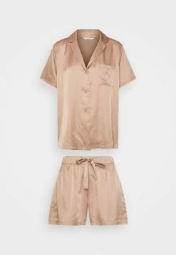Esprit SHINY SHORTSLEEVE WITH SHORTS - Pyjama Set - Beige