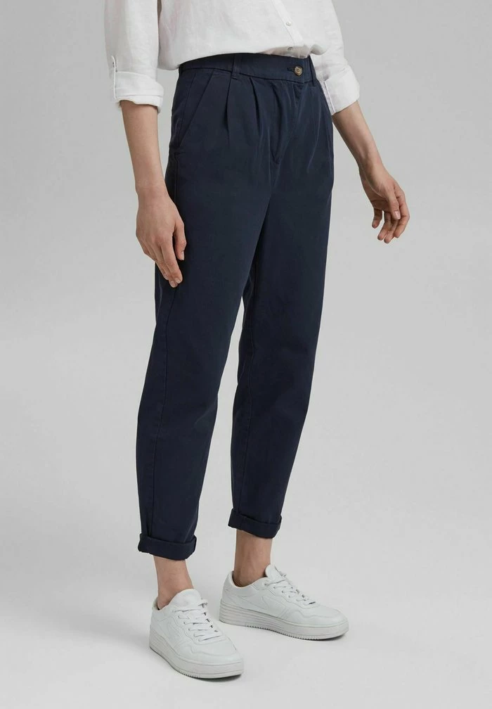 Esprit WITH HIGH RISE WAIST - Chinos - Navy